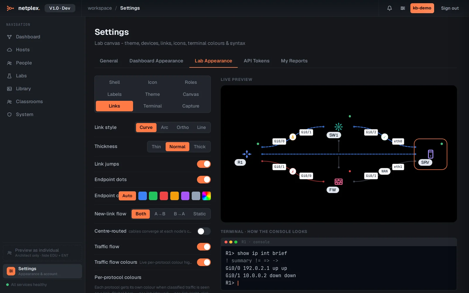 Step 2: Per-role styling, link looks, labels and capture defaults