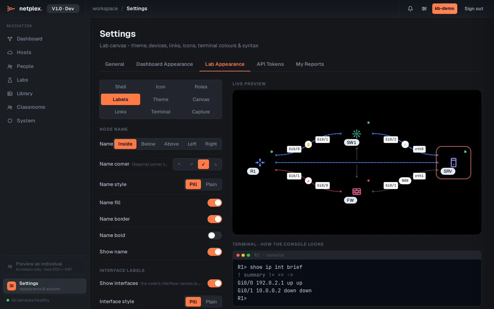 Step 3: Per-role styling, link looks, labels and capture defaults