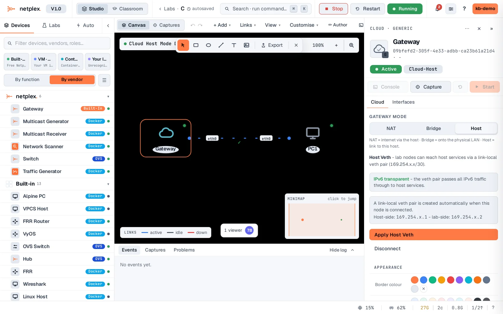 Step 2: Cloud gateway: Host Veth mode