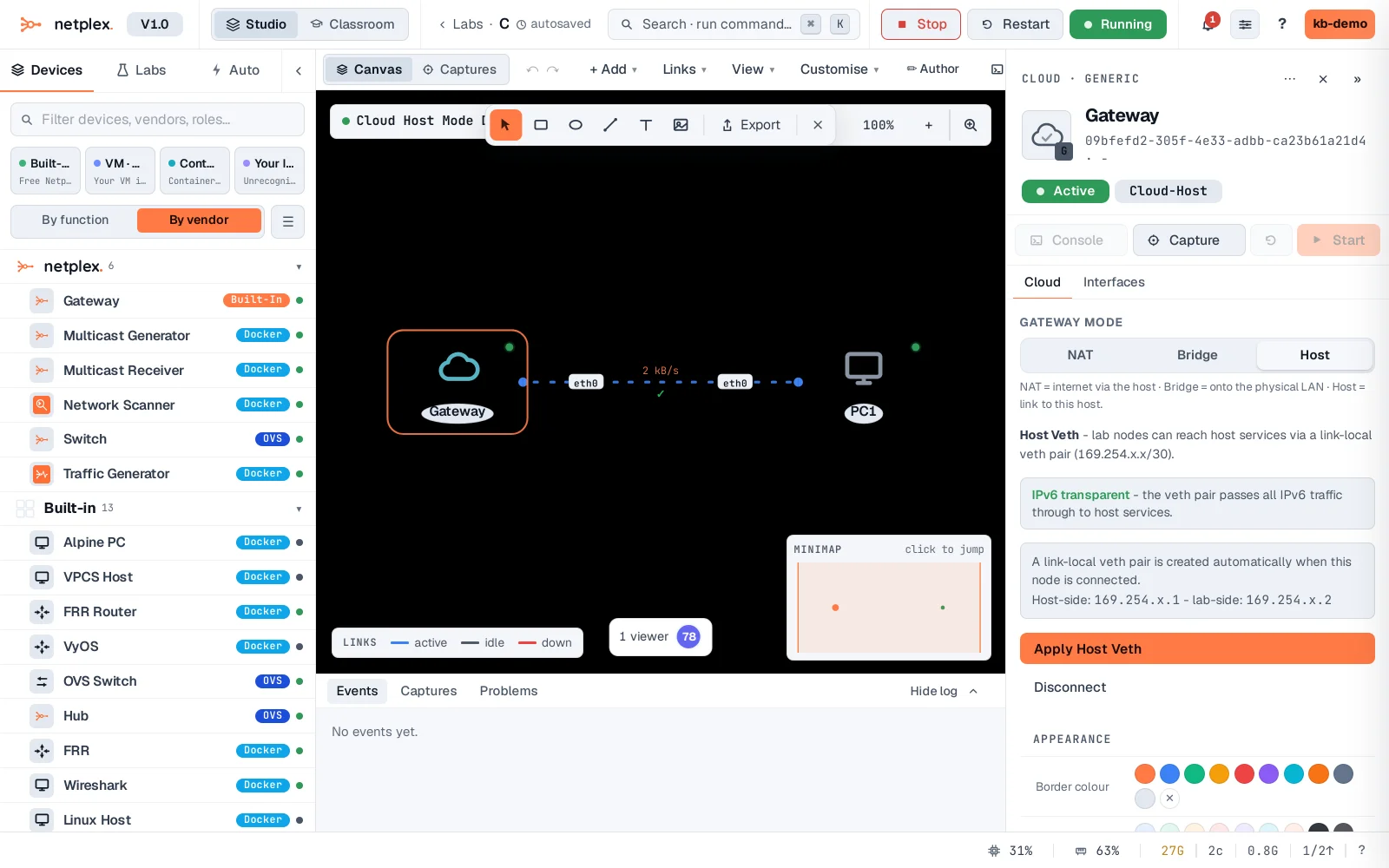 Step 3: Cloud gateway: Host Veth mode