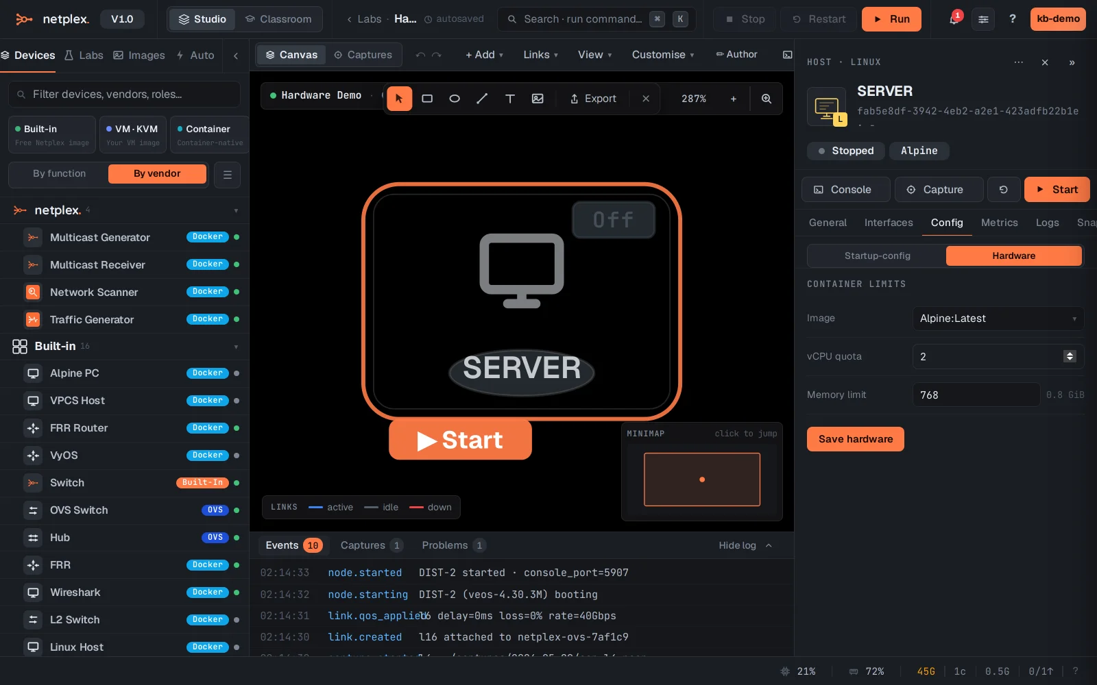 Step 2: Set a node’s CPU, RAM and disk