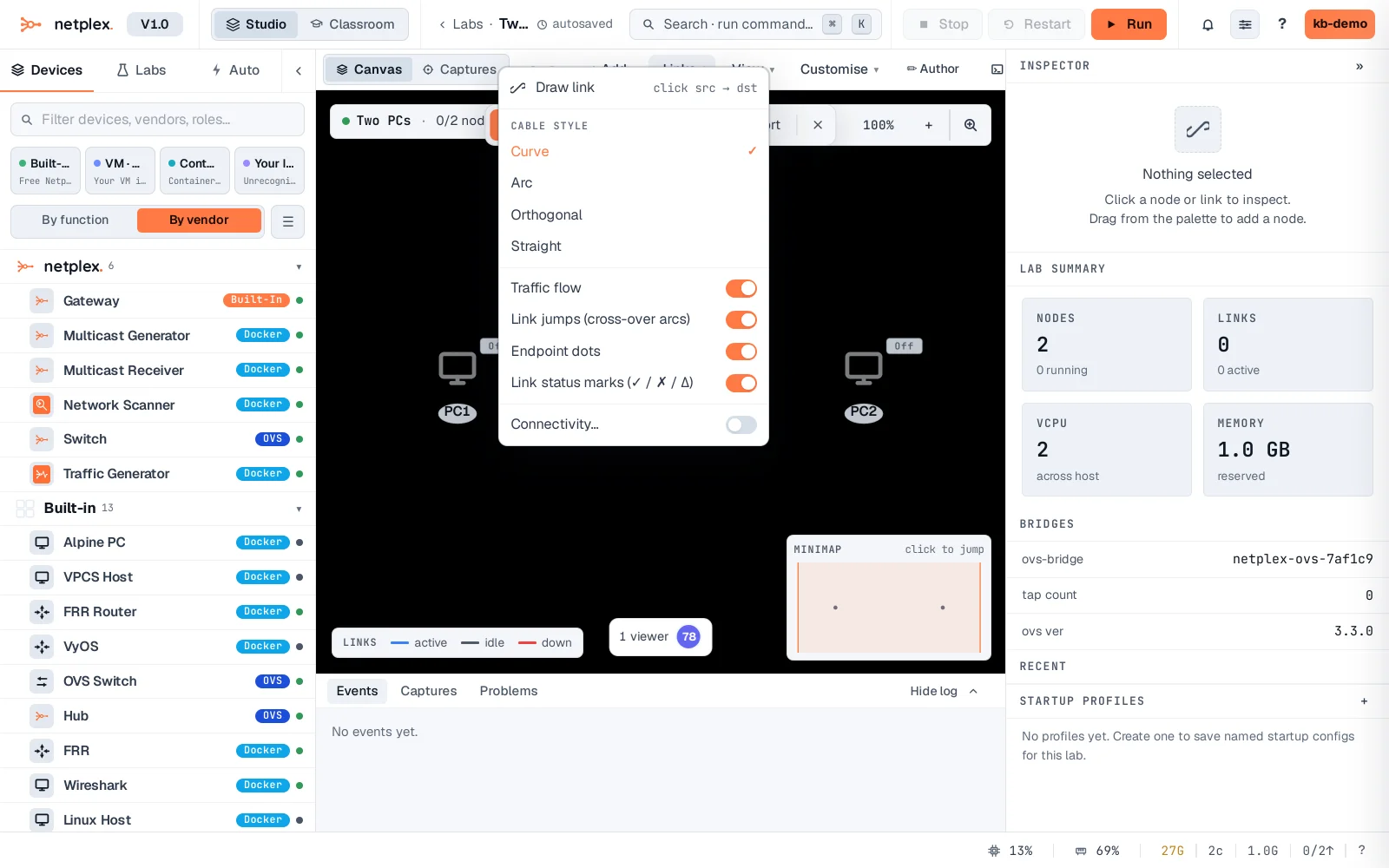 Step 2: Connect two nodes