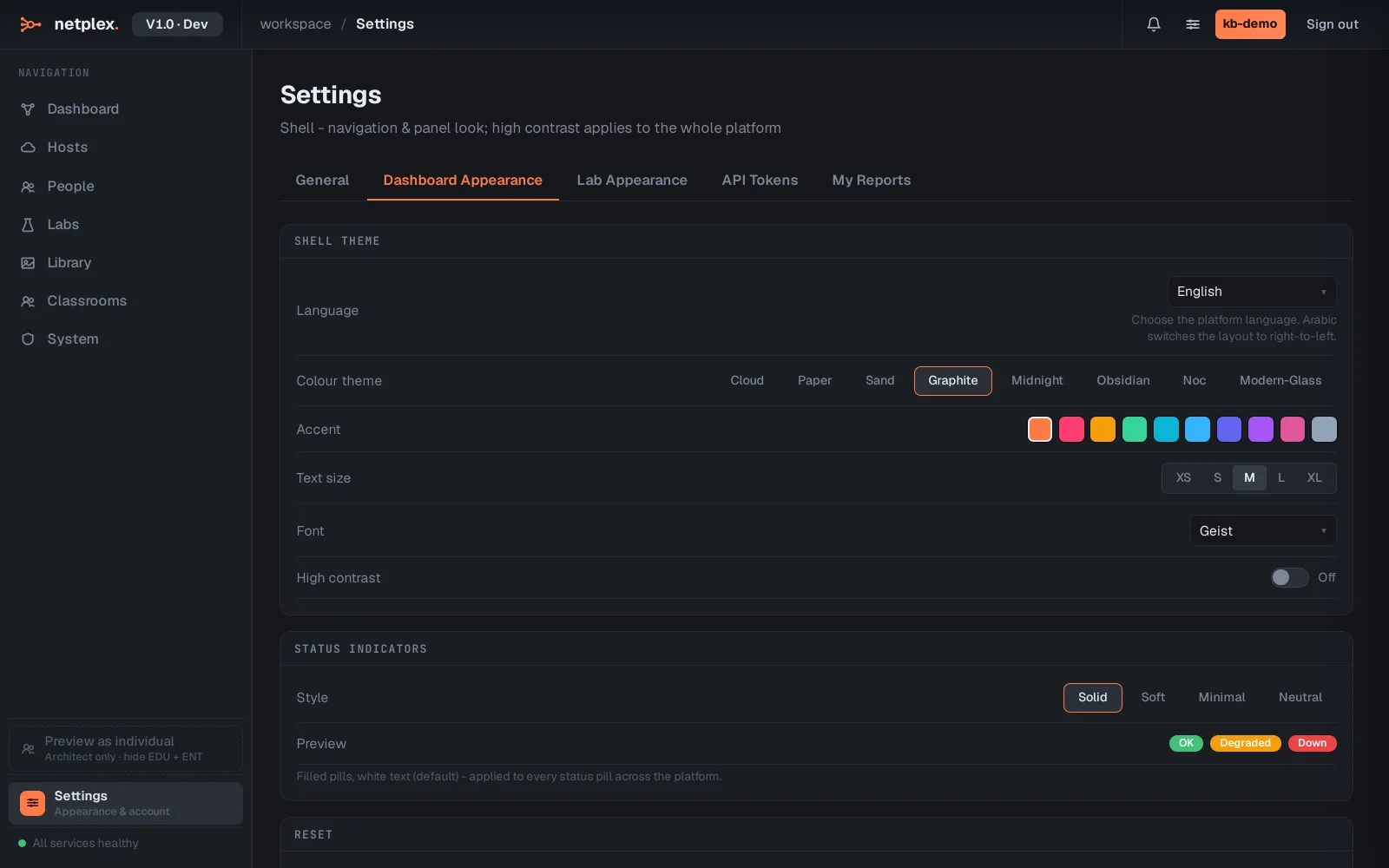 Step 1: Dashboard appearance: style the platform shell