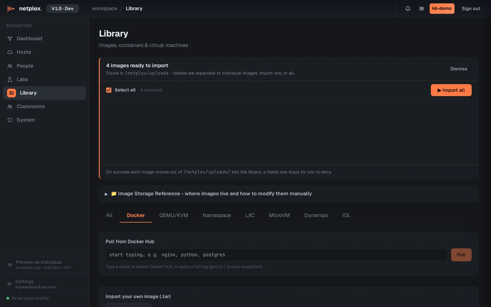 Step 1: Docker nodes: the fastest, lightest runtime