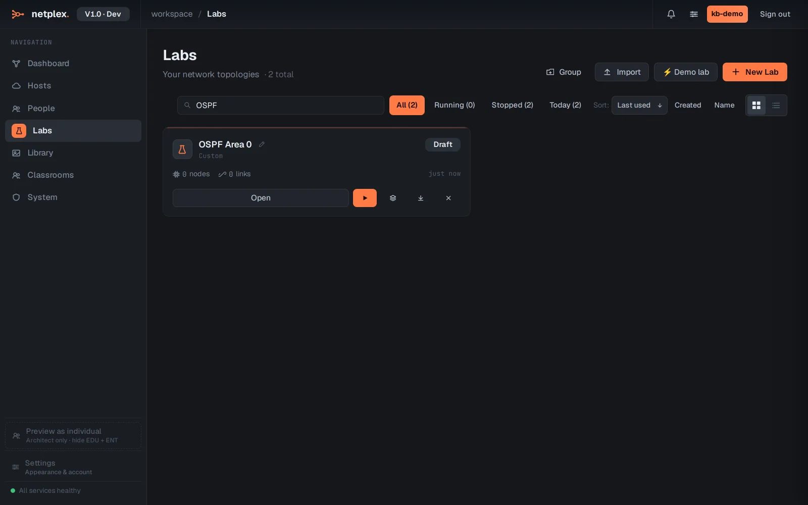 Step 1: Search, filter and group your labs