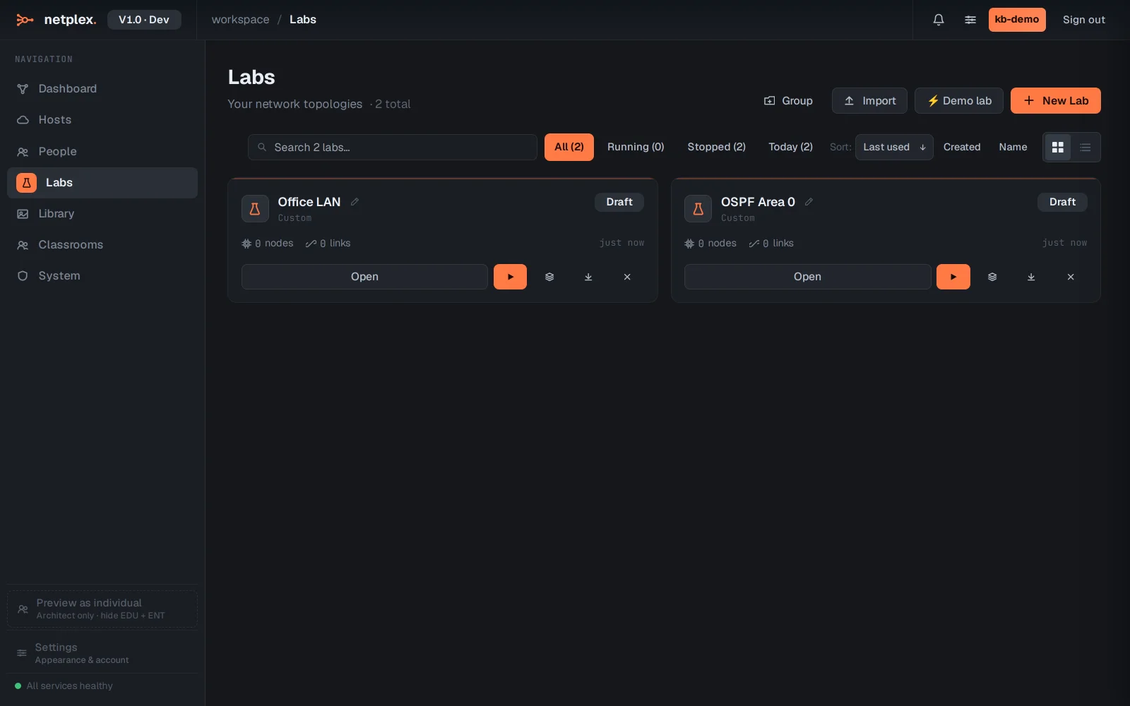 Step 2: Search, filter and group your labs
