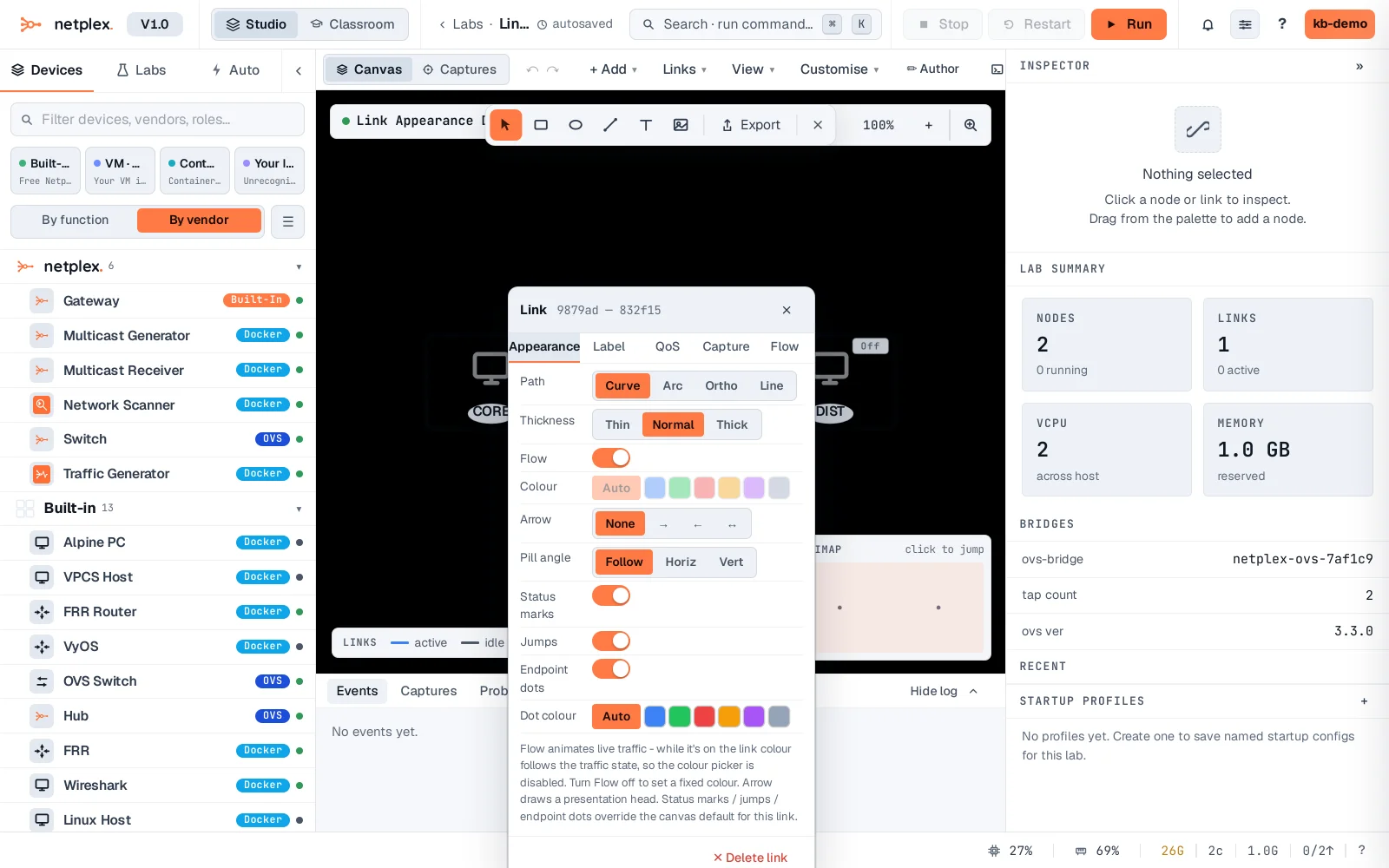 Step 2: The link appearance popover