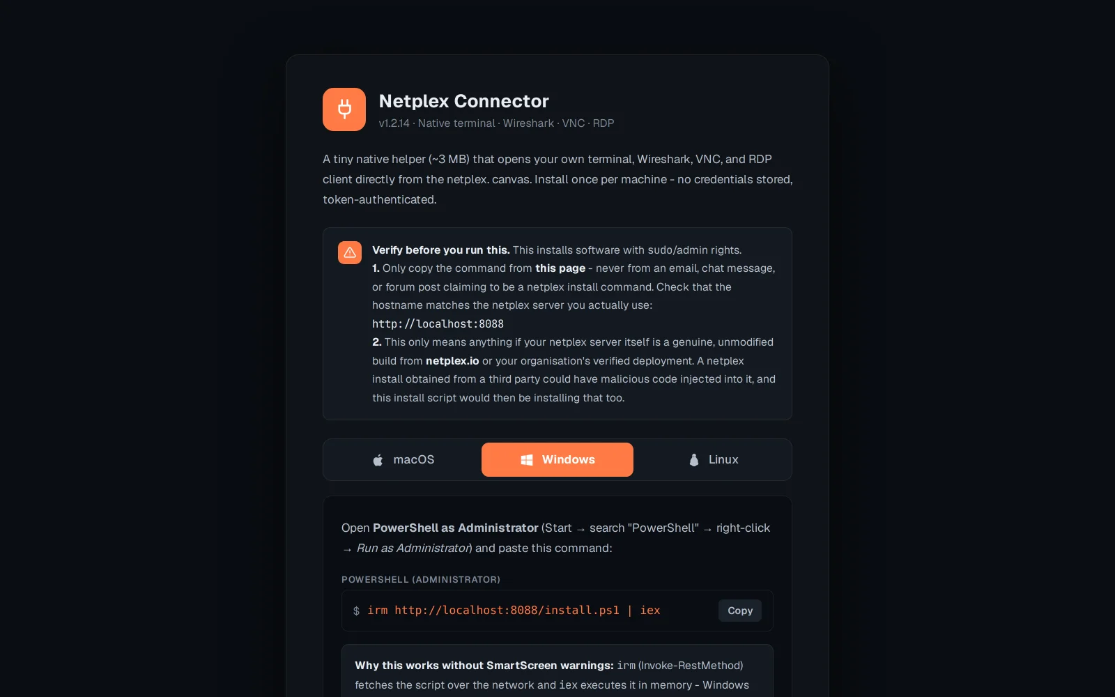 Step 1: The Connector: native terminals and local device access