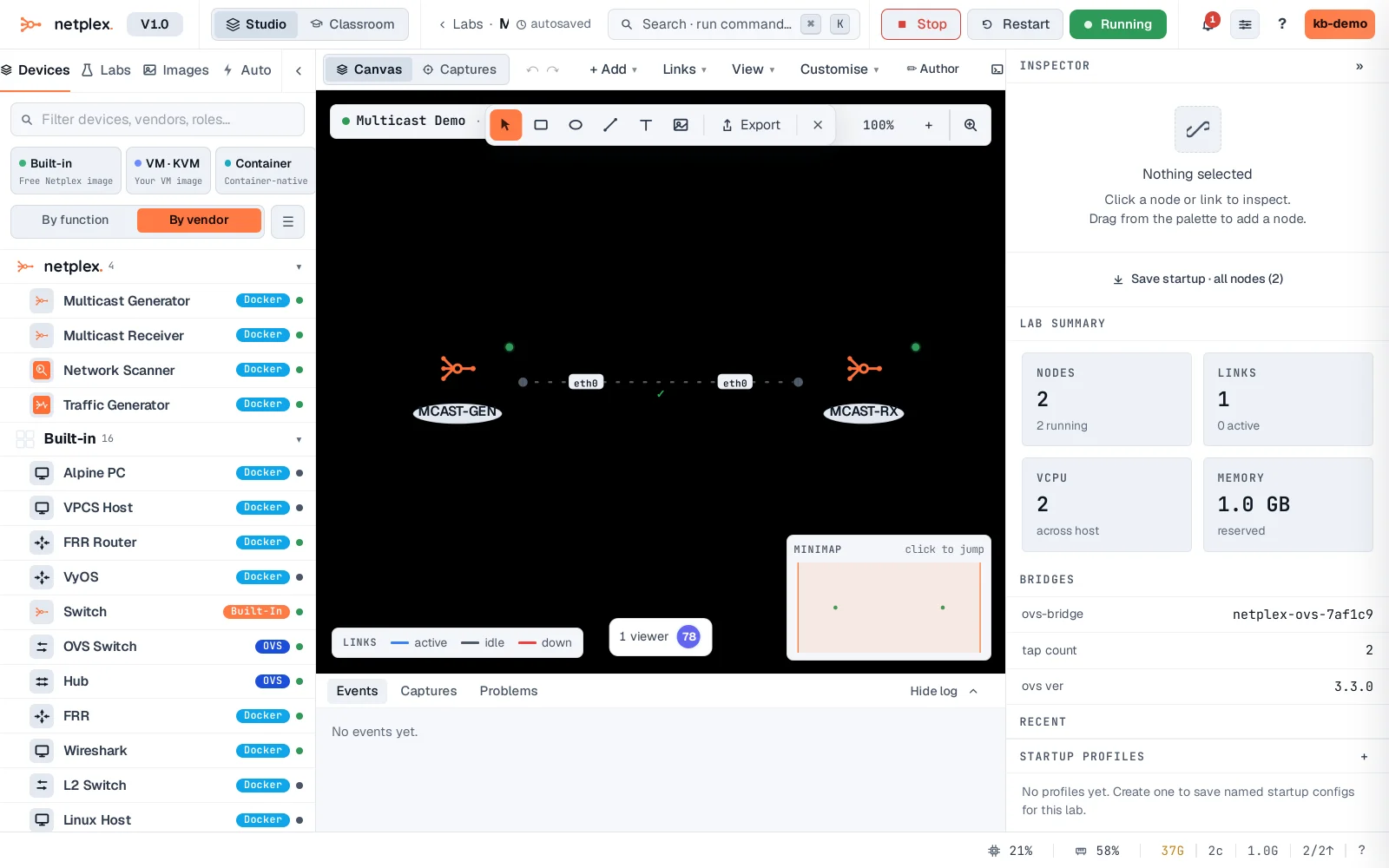 Step 1: Test multicast with the generator and receiver