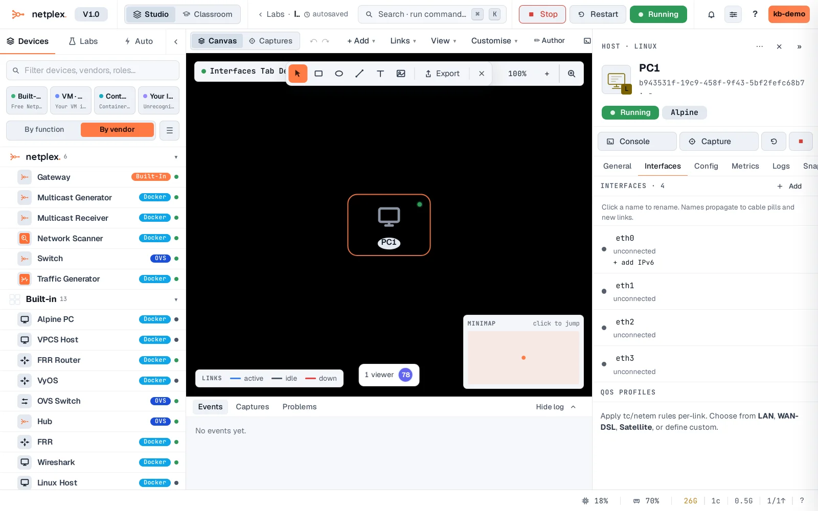 Step 2: The node Interfaces tab