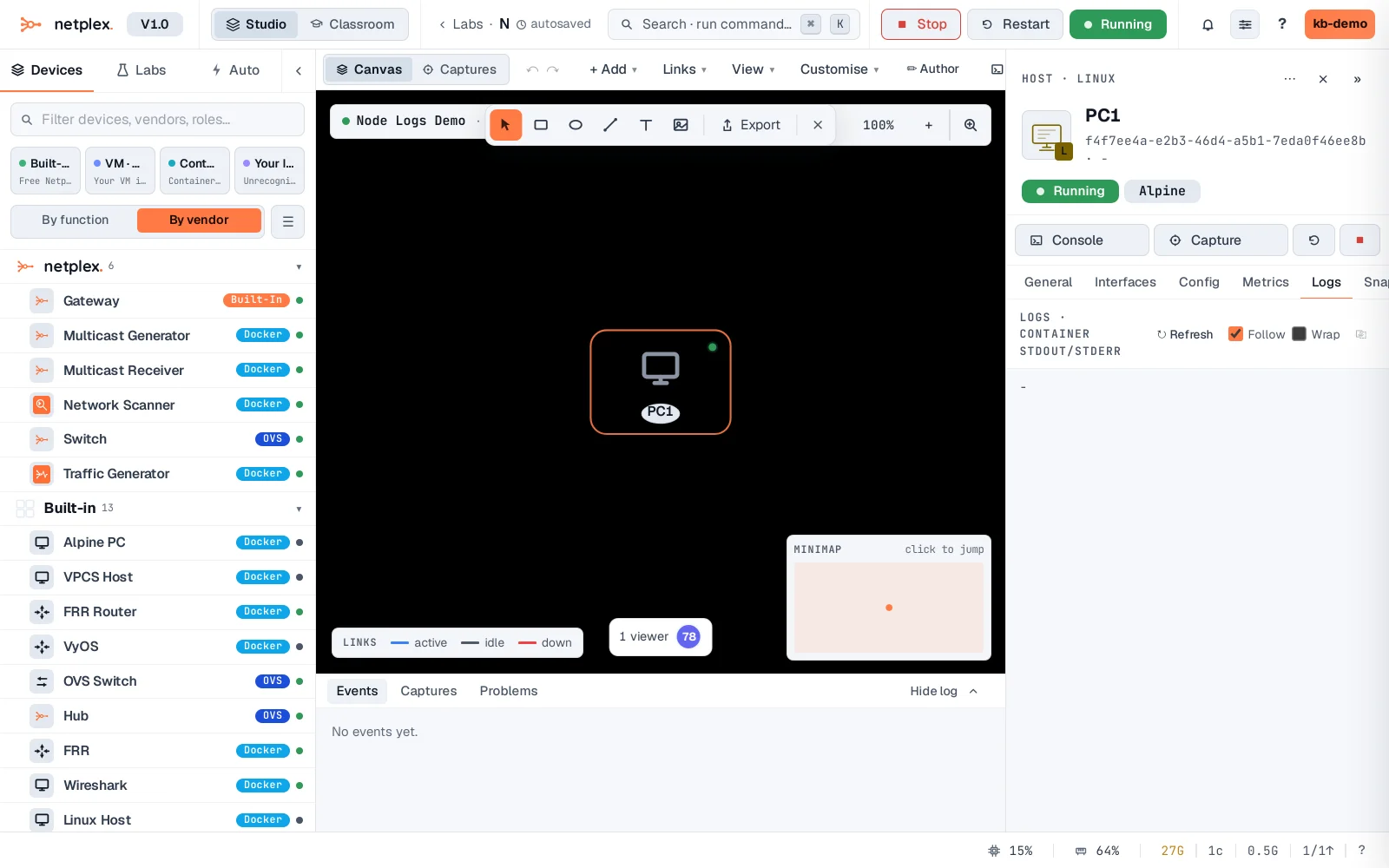 Step 1: A node's live logs