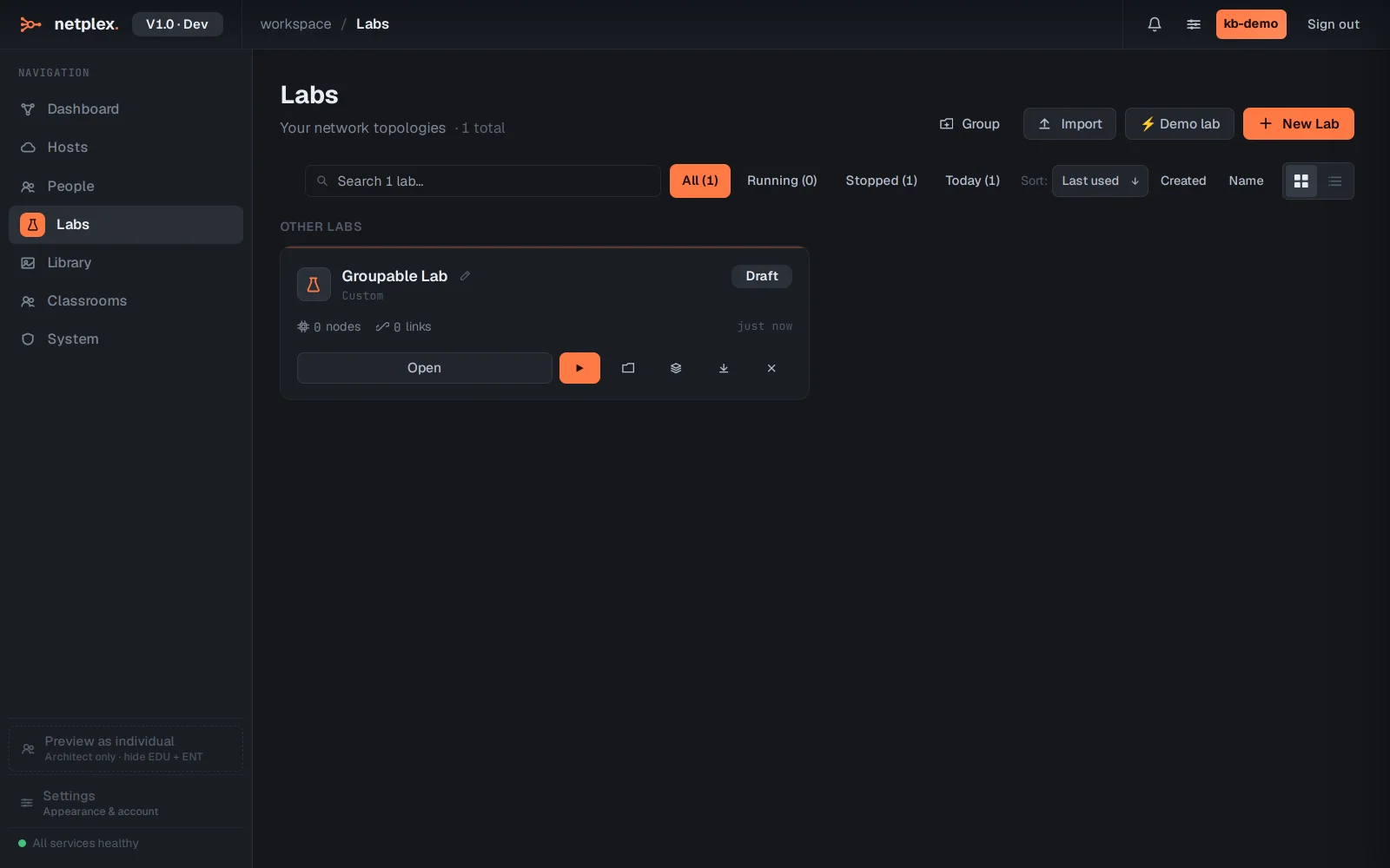 Step 1: Organise labs into groups