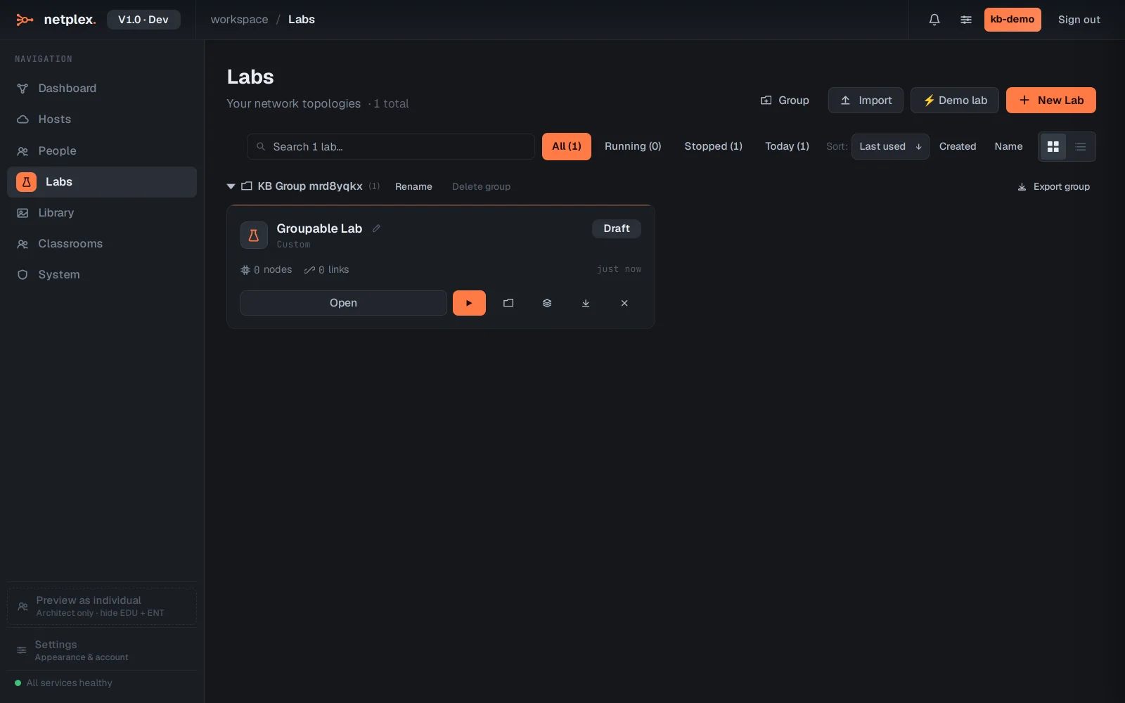 Step 2: Organise labs into groups