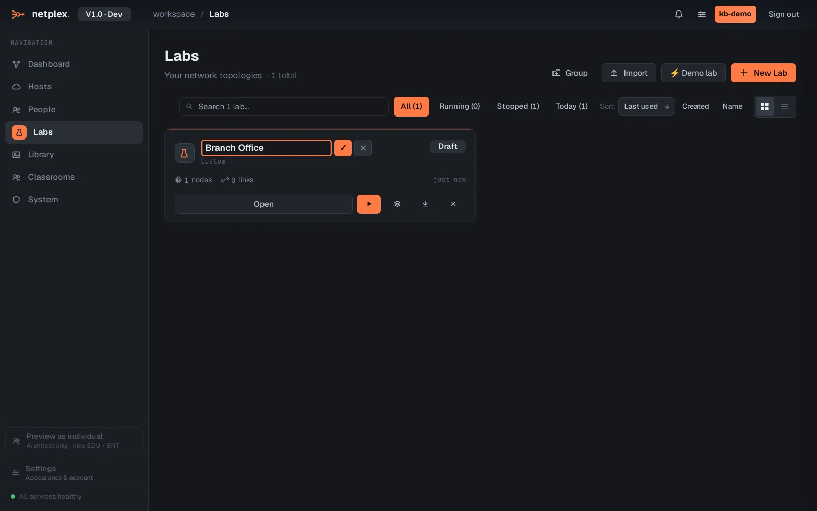 Step 1: Rename and duplicate a lab