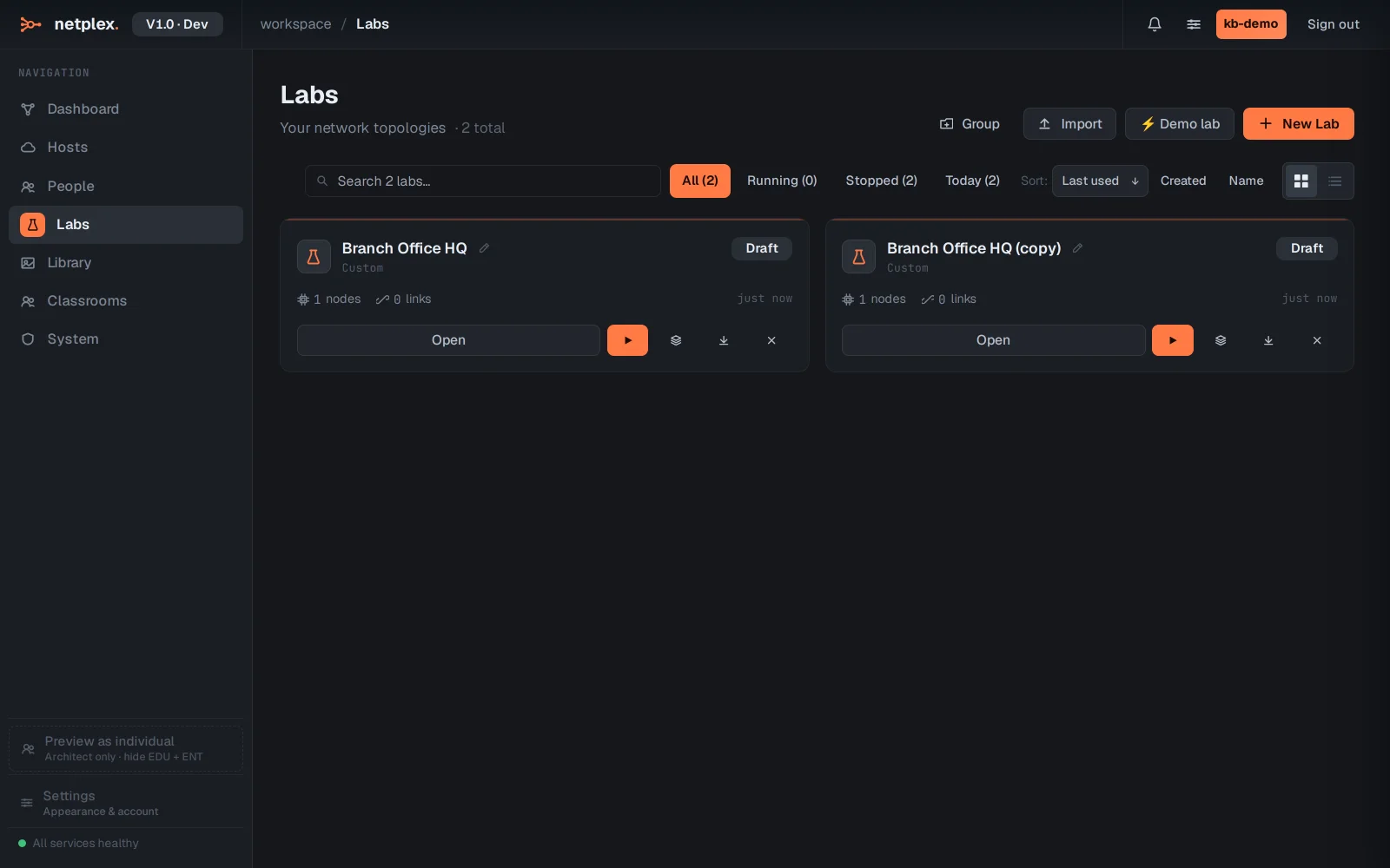 Step 3: Rename and duplicate a lab