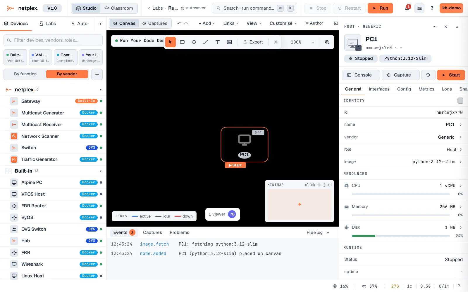 Step 2: Run your own code as a node - no Docker build