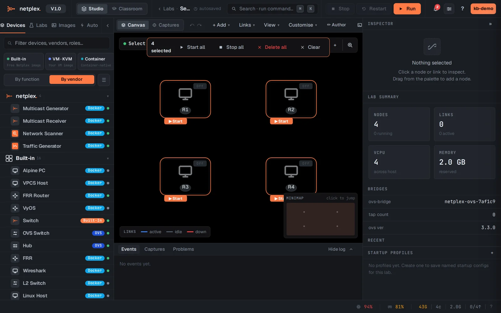 Step 2: Select many nodes and undo mistakes