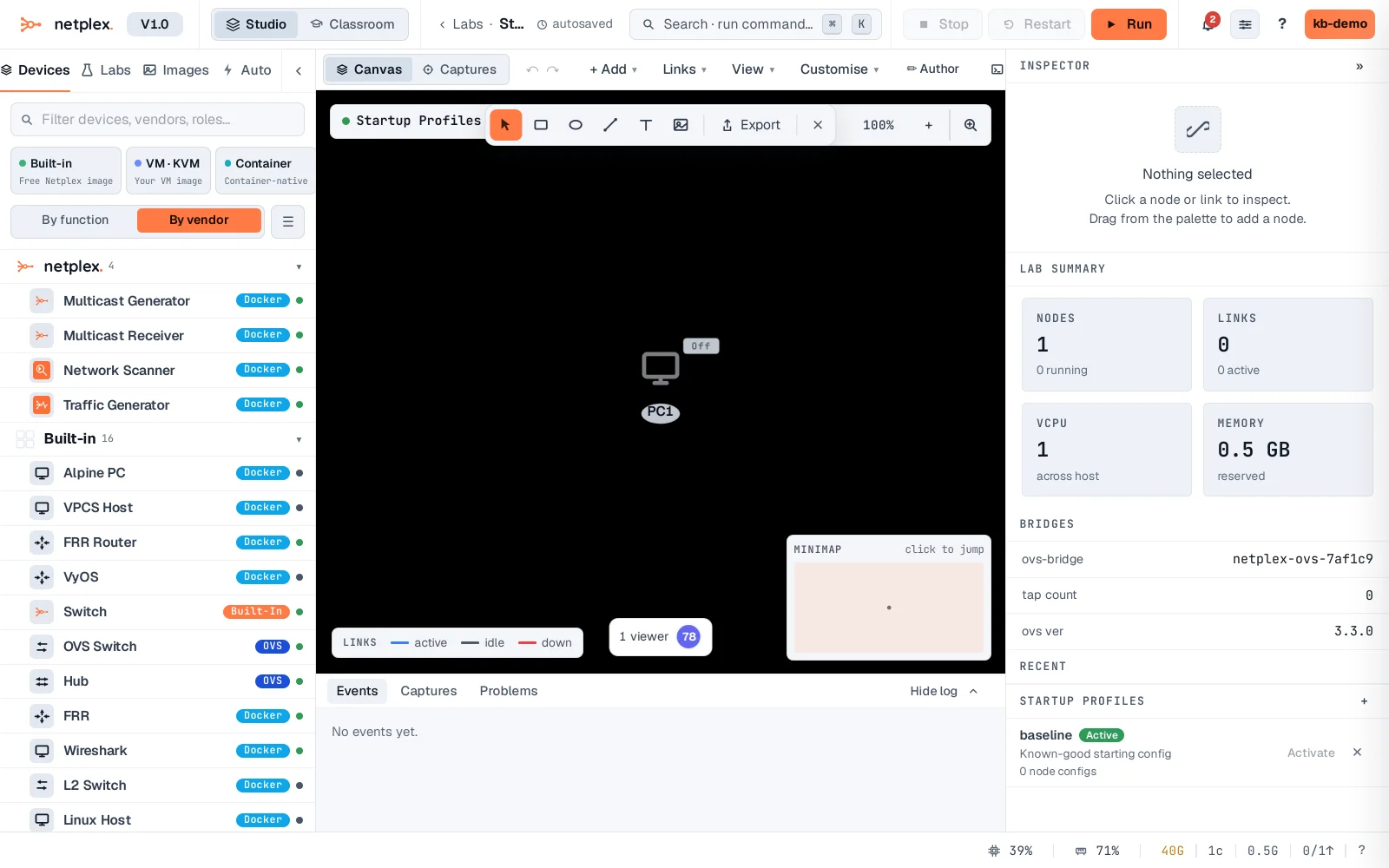 Step 3: Startup profiles: swap every node's config in one click
