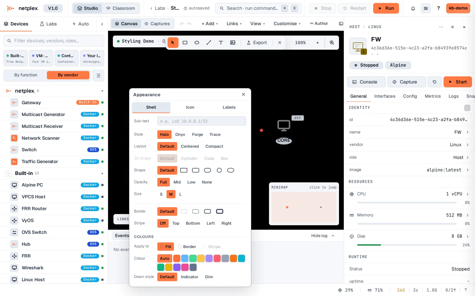 Step 1: Style individual nodes and links