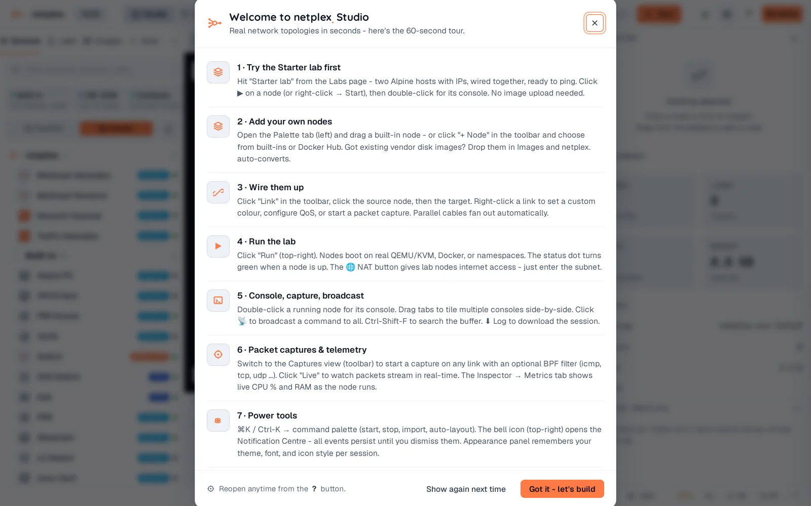 Step 1: The in-app Help guide