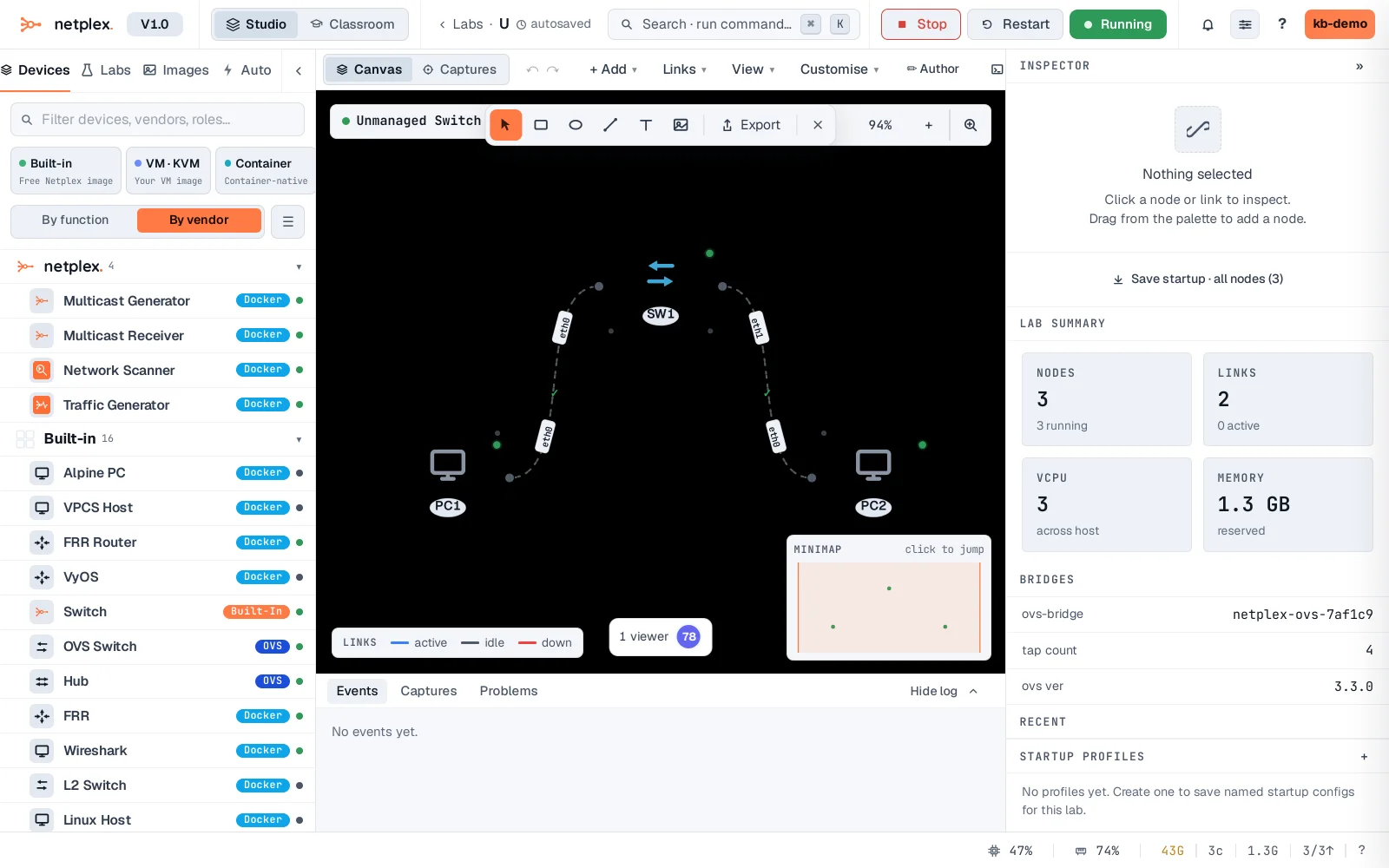 Step 1: Connect devices with an unmanaged switch