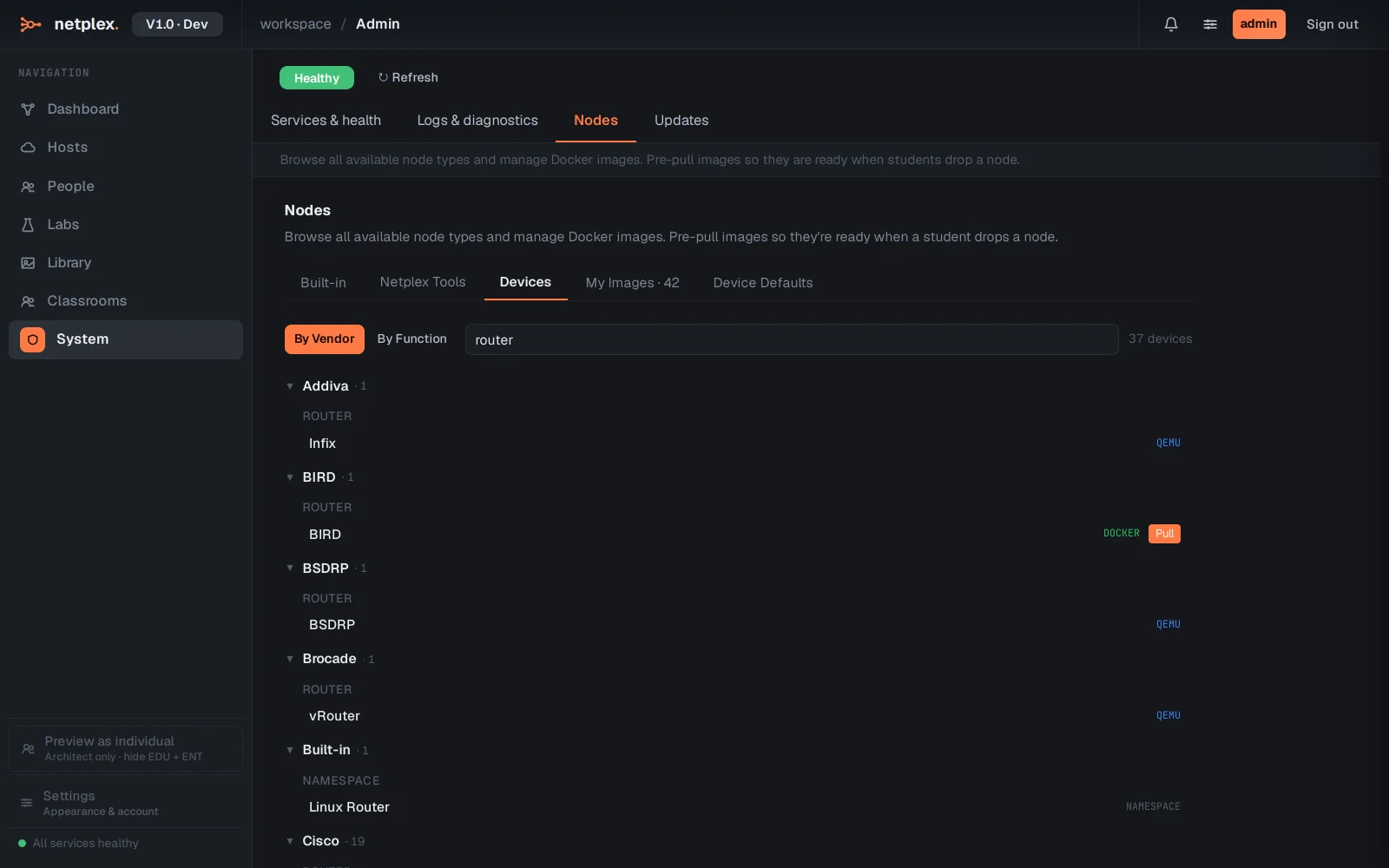 Step 2: The device catalogue: every platform netplex. knows